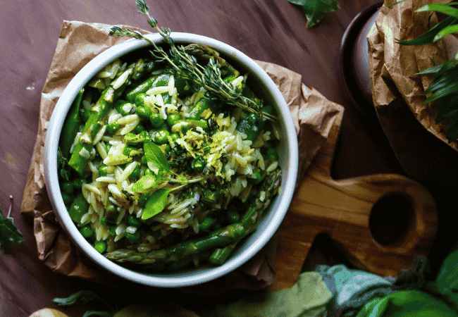 Plant-Based Spring Vegetable Orzotto