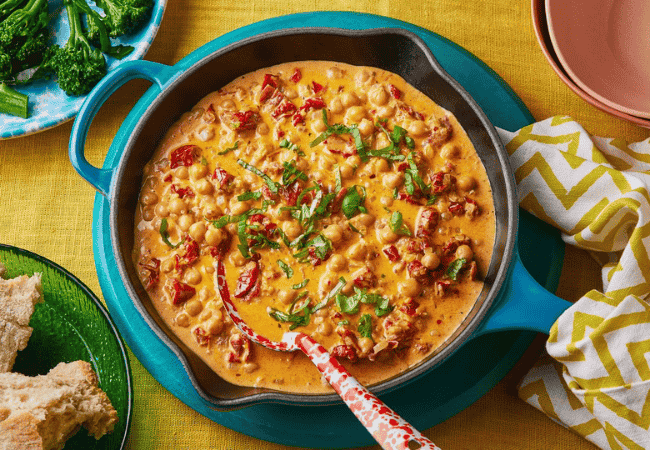 Mediterranean Chickpeas à la Crème – Vegetarian