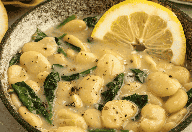 Artisanal Butter Beans in Lemon-Infused Cream Velouté (Vegetarian)