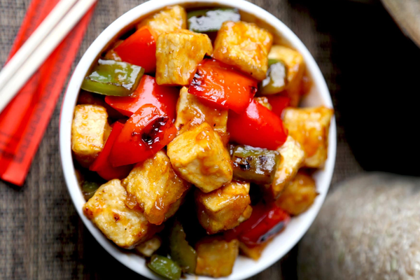 Crispy Baked Tofu with Pineapple Glaze